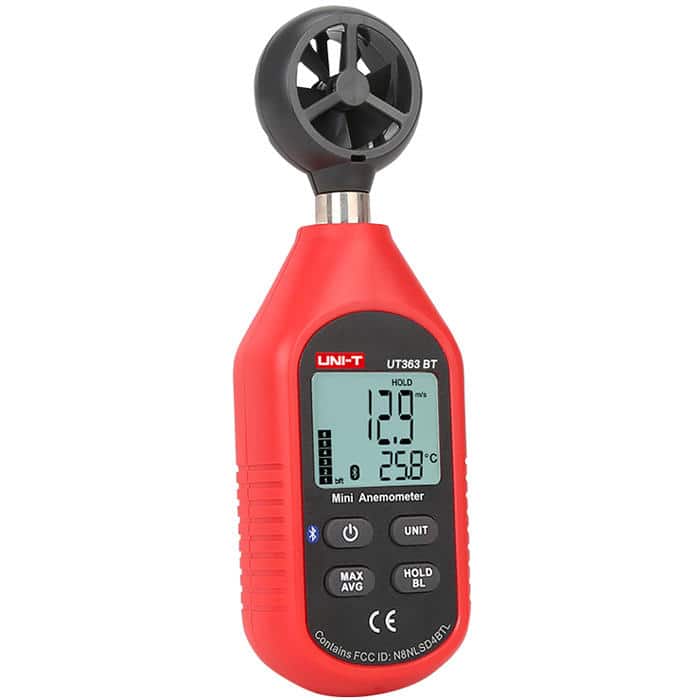 Uni T UT363BT Mini Anemometer Bluetooth wind speed and temperature meter HVAC tool