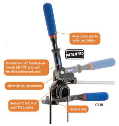 Imperial 470FHC Triple Head 180 Degree Tube Bender HVAC plumbing hand tool for copper tubing