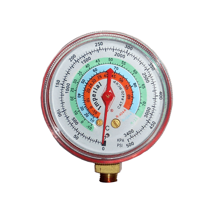 Imperial 420RCKP Dial Gauge 68mm R134a refrigeration pressure gauge HVAC tool