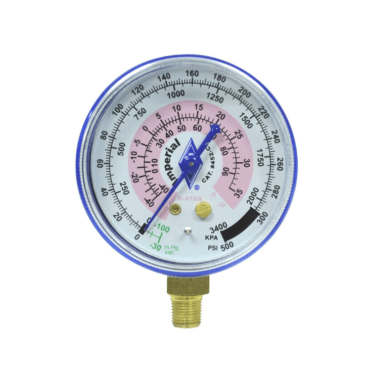 Imperial 452CB 68mm Dial Gauge R410a refrigerant pressure gauge HVAC service tool