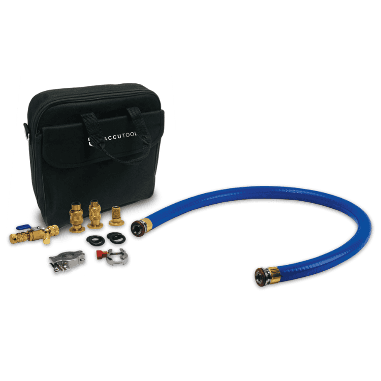 Accutools TruBlu Starter Evacuation Kit high vacuum rated hoses and HVAC service tools