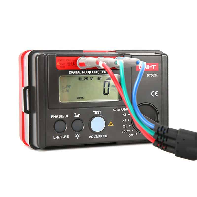 Uni T UT582 plus Digital RCD Tester electrical safety switch testing device auto ramp meter