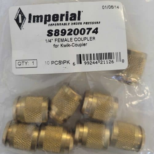 Imperial S8920074 Female Coupler 1/4” Low Side for Kwik Coupler 16C, 17C and 18C