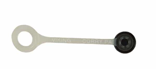 C and D CD2215 black nylon flare cap with attached retainer strap for one quarter inch access valves