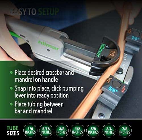 Hilmor 1839032 Compact Bender Kit 1/4 to 7/8 inch tube bender HVAC copper pipe bending tool