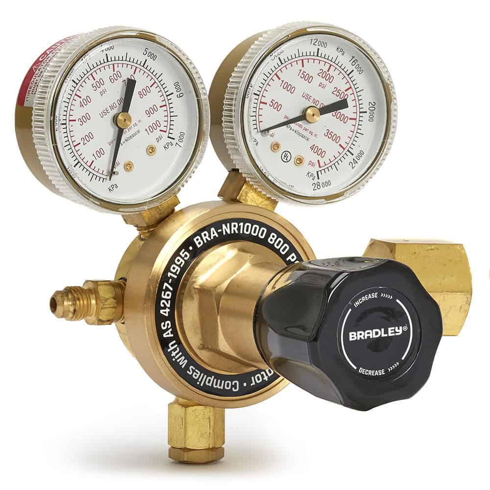 Bradley NR1000 High Pressure Nitrogen Regulator HVAC purging and pressure testing brass tool