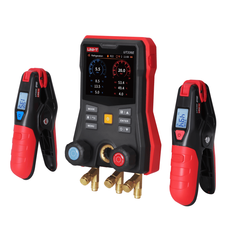 Uni-T UT336E KIT Digital Manifold Gauge with Wireless Temperature Clamps - Image 2
